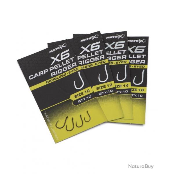 MATRIX HAMEON X6 CARP PELLET RIGGER EYED BARBLESS MATRIX 16