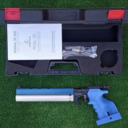 PISTOLET TIR OLYMPIQUE PCP ARCEA-SNOWPEAK PP20  4,5 mm 7,5 Joul. BLEU-RAIL BLEU (Gaucher)