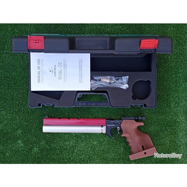 PISTOLET TIR OLYMPIQUE PCP ARCEA-SNOWPEAK PP20  4,5 mm 7,5 Joul. RAIL ROUGE ( Gaucher )