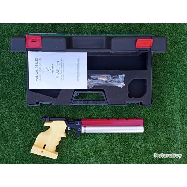 PISTOLET TIR OLYMPIQUE PCP SNOWPEAK PP20  4,5 mm 7,5 Joul. JAUNE-RAIL ROUGE