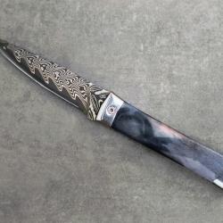 COUTEAU ARTISANAL OTF DAMAS / TITANE / OS DE GIRAFE