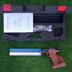 PISTOLET DE TIR OLYMPIQUE PCP ARCEA-SNOWPEAK PP20  4,5 mm 7,5 Joul. RAIL BLEU ( Gaucher )