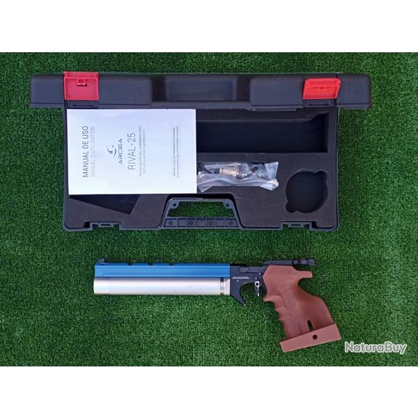 PISTOLET DE TIR OLYMPIQUE PCP ARCEA-SNOWPEAK PP20  4,5 mm 7,5 Joul. RAIL BLEU ( Gaucher )