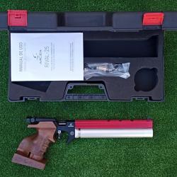 PISTOLET DE TIR OLYMPIQUE PCP ARCEA-SNOWPEAK PP20  4,5 mm 7,5 Joul. RAIL ROUGE
