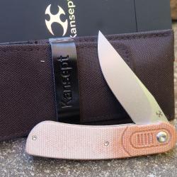 Couteau Kansept Reverie Brown Manche Micarta Lame Acier 154CM IKBS Linerlock Clip 2025A6