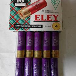 Boîte de10 belles cartouches anciennes cal 16 ELEY  douilles cartons  violettes