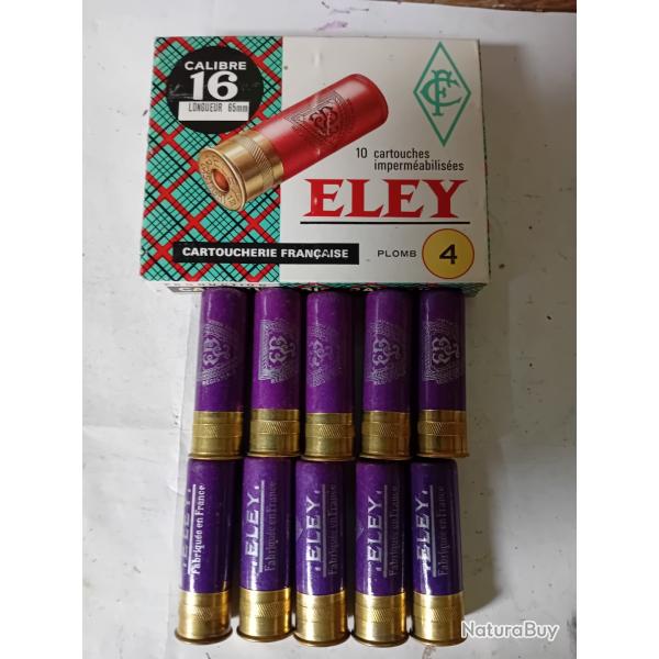 Bote de10 belles cartouches anciennes cal 16 ELEY  douilles cartons  violettes