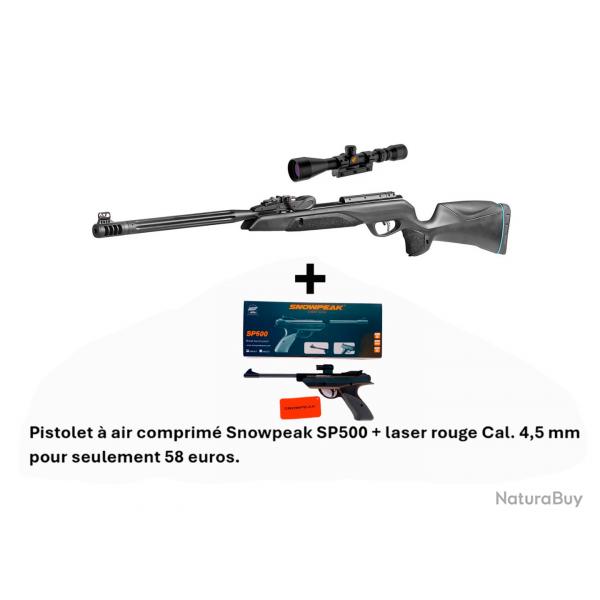 PACK COMBIN ! Carabine + Lunette Speedster IGT 10X GEN2i 4,5 mm + P. SNOWPEAK SP500 4,5 mm + LASER