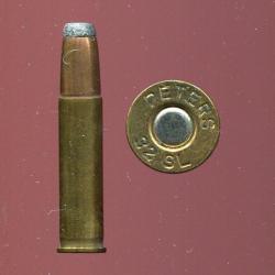 .32 Winchester Self Loading - marquage : PETERS 32 SL - balle cuivre pointe plomb plate
