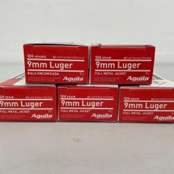 !! NEUF !! CARTOUCHE AGUILA CALIBRE 9x19 FMJ 124gr par 250