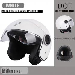 CASQUE DE MOTO AVEC VISIERE STYLE RETRO VINTAGE ITALIE VESPA COULEUR BLANC ET NOIR DOT NEUF