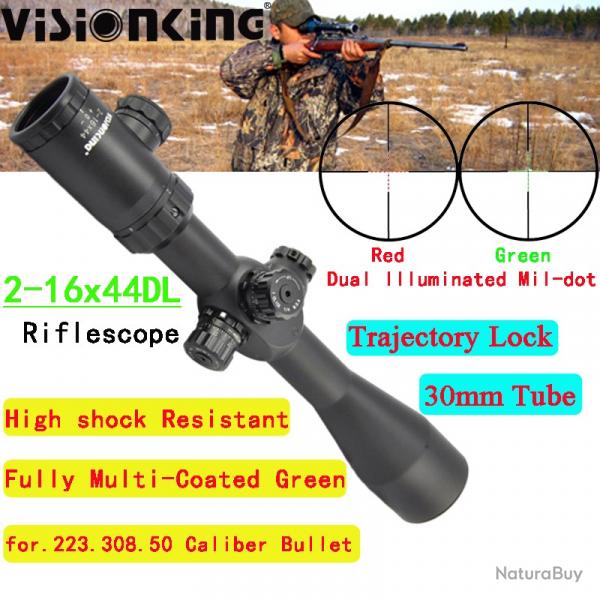 Visionking-Lunette de chasse  grande vue, -**VS2-16x44DL