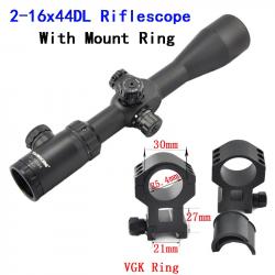 Visionking-Lunette de chasse à grande vue, -**2-16x44 21mm High rings