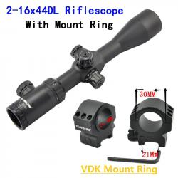 Visionking-Lunette de chasse à grande vue, -**2-16x44 21mm Low rings