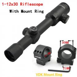 Visionking-Lunette de chasse à grande vue, -**1-12x30 21mm Low Ring