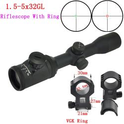 Visionking-Lunette de chasse à grande vue, -**1.5-5x32 Sight 21mm High Ring