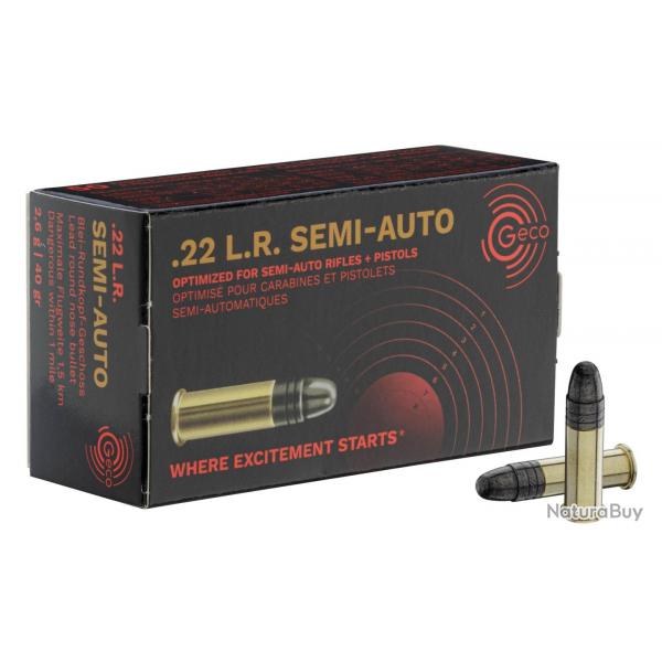 Cartouches 22lr Geco Semi-Auto Boite de 50 cartouches