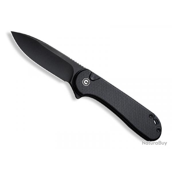 COUTEAU CIVIVI BUTTON LOCK ELEMENTUM II G10 NOIR BLACKWASH