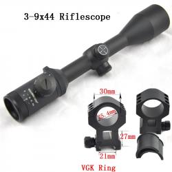 Visionking-Lunette de chasse à grande vue  3-9x44, FMC, Mil-dot -**21mm High Ring
