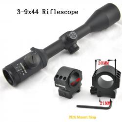 Visionking-Lunette de chasse à grande vue  3-9x44, FMC, Mil-dot -**21mm Low Ring