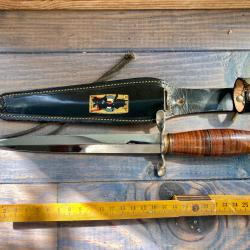 "LE COUTEAU VOLANT" RARE MARQUAGE VENDETTA CORSA DAGUE TYPE COMMANDO PARA LANCER VINTAGE TBE