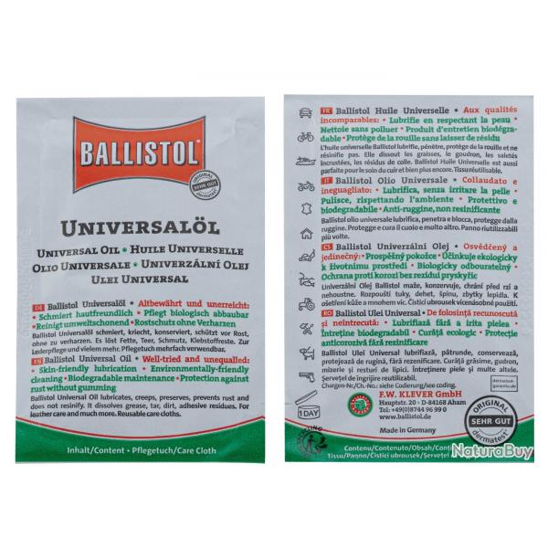 Lingettes huille universelle BALLISTOL par 10