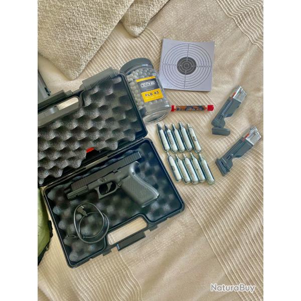 Pack complet : Glock 17 gen 5 t4e cal 43 5joules NEUF