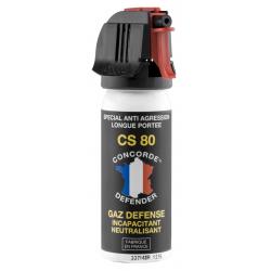 Bombe de défense CONCORDE DEFENDER aérosol gaz CS80 50ml
