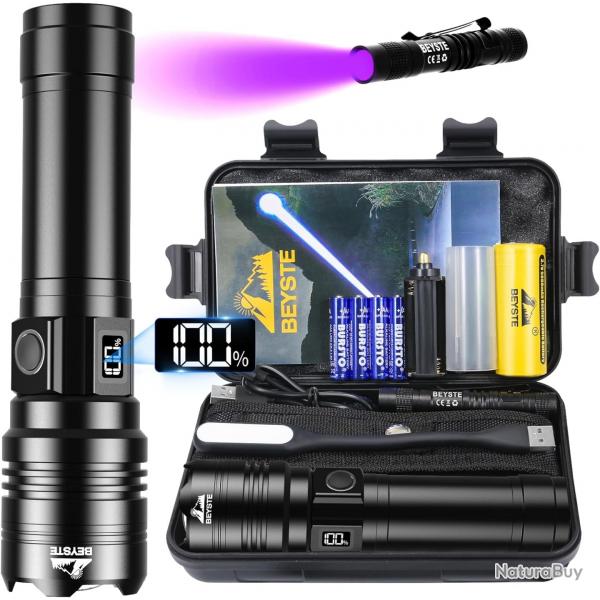 Lampe Torche LED Tactique Ultra Puissante 500000 Lumens Batterie 5000mAh tanche IP67 USB