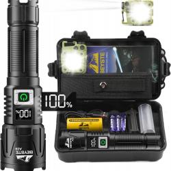 Lampe Torche LED Tactique Ultra Puissante 500000 Lumens USB Batterie 5000mAh Étanche IPX6