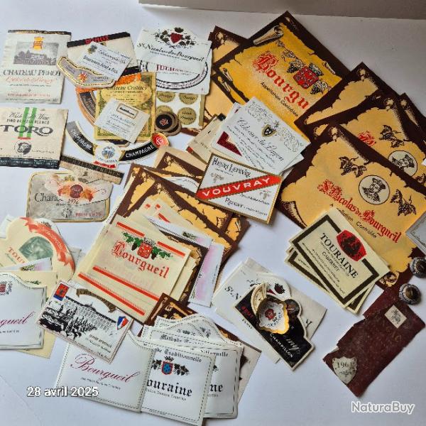 Lot d'tiquettes de vin  du monde entier de 1961  1985, avec le GSPR, l'argentine, 11e rgiment du