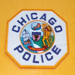 TISSU PATCH : CHICAGO POLICE , DIAMETRE 9 CM , BON ETAT VOIR PHOTOS . POUR TOUT RENSEIGNEMENT ME CON