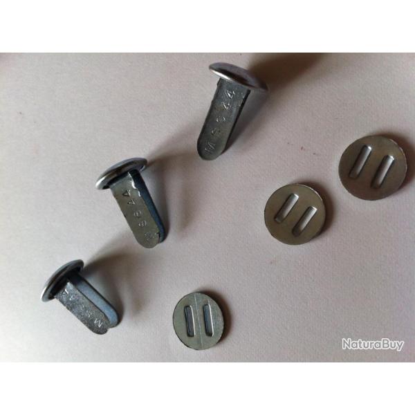 Lot de 3 rivets de casque Allemand WW2 couleur WH  A25.234