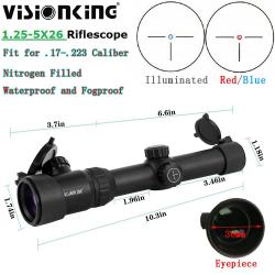 Visionking 1.25-5x26 lunette de visée tactique réticule à trois broches