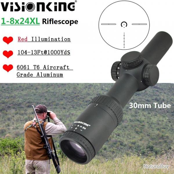 Visionking grande vue 1-8x24 lunette de chasse lgre longue porte illumine LIVRAISON GRATUITE !!