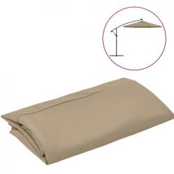 Toile de remplacement taupe en polyester Ø300 cm pour parasol déporté extérieur