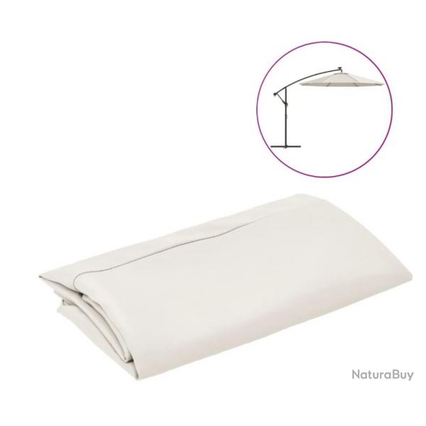 Toile de remplacement blanc sable 300 cm en polyester pour parasol dport