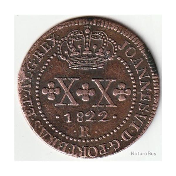 Pice de Monnaie Brsil 20 ris - Joo VI 1822 R  Recherche