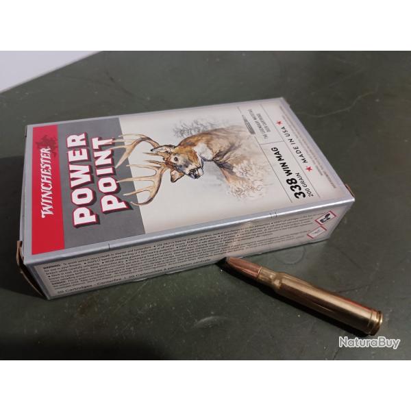 15 cartouches Winchester POWER POINT 338 200gr 13g