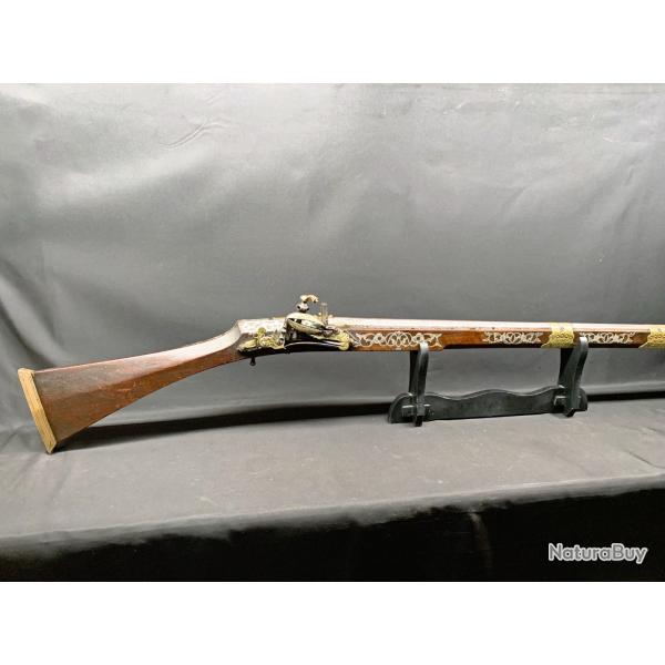 RARE MOUSQUET OTTOMAN DU XVIII ET XIX, FUSIL SILEX, FABRICATION ALGERIENNE, MOUKHALA, TUFEK, JEZAIL