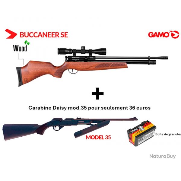 Vente flash ! Carabine BSA BUCCANNER SE 4.5 mm 19.9J + Lunette Gamo 3-9 x 40 WR + Carabine Daisy 35
