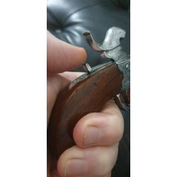 Pistolet miniature a piston à balle forcée Coffre MARQUÉ, GRAVÉ NOCK&LONDON ! Chien avec sécurité