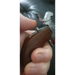 Pistolet miniature a piston à balle forcée Coffre MARQUÉ, GRAVÉ NOCK&LONDON ! Chien avec sécurité