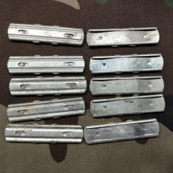 Lot de 10 clips MAS  pour cartouche 7.5 x 54 MAS 36 du 2° choix. A nettoyer