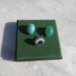 Lot de 3 clous d'oreille dépareillés, montures en argent - FRANCE (XXé)