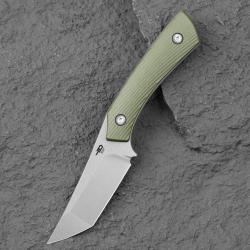 Couteau Bestech Step Lame Tanto Acier D2 Satin Manche G-10 Green Etui Kydex BTKFK06B