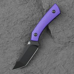 Couteau Bestech Step Lame Tanto Acier D2 black PVD Manche G-10 Purple Etui Kydex BTKFK06C