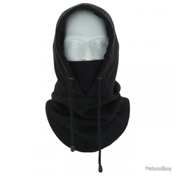 CAGOULE EN POLAIRE 3-en-1 - NOIRE - LIVRAISON GRATUITE