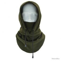 CAGOULE EN POLAIRE À LACETS - VERTE - LIVRAISON GRATUITE