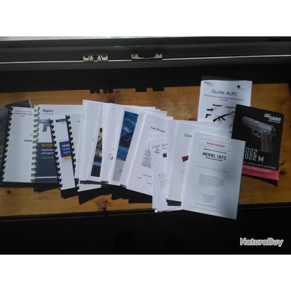 22 manuels et 5 livrets mode d'emploi pour Smith & Wesson / RUGER / GLOCK / VZ61 / TAURUS /SIG